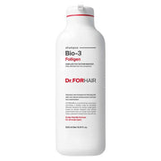 ProtoClinical k-beauty Dr.FORHAIR Bio-3 Folligen Shampoo 500ml single upright gray shampoo bottle centered on a light background.