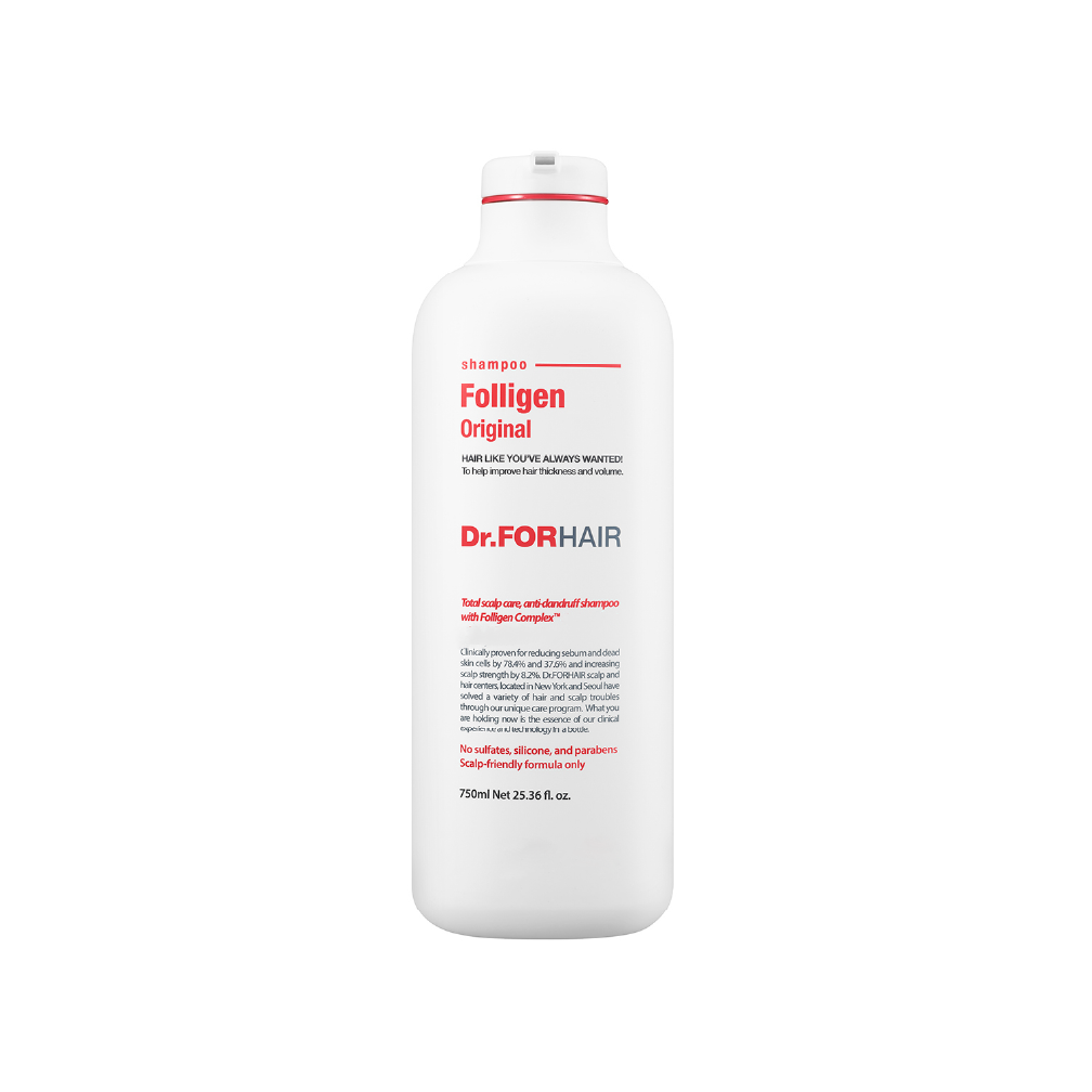 ProtoClinical k-beauty Dr.FORHAIR Folligen Original Hair Loss Shampoo 500ml single product silhouette shown in a square catalog layout on a light background