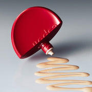 ProtoClinical k-beauty burgundy beauty product silhouette on a light background with aqua side accents.
