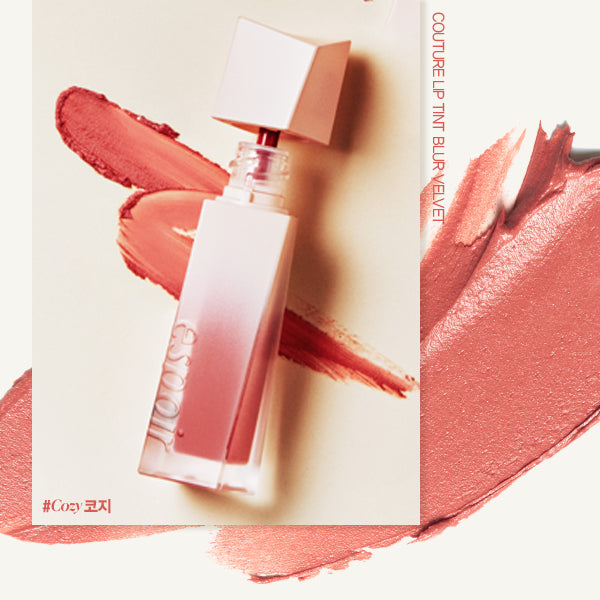 ProtoClinical k-beauty espoir Couture Lip Tint Blur Velvet 5.5g single frosted square lip tint tube with a cream cap and visible tint centered on a white background