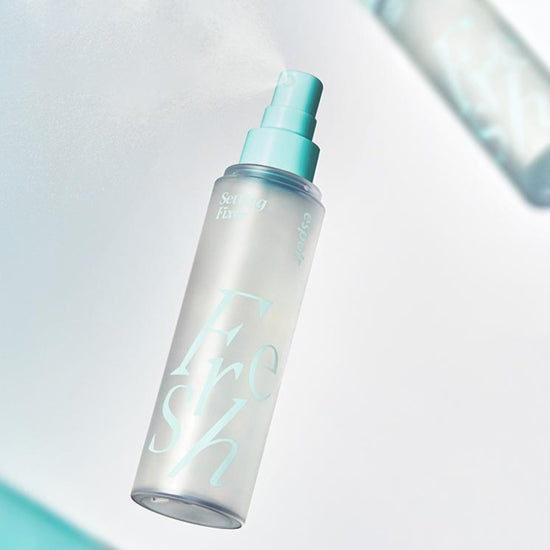 ProtoClinical k-beauty pastel beauty graphic with mint and pink tones on a light background.