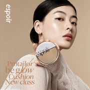 ProtoClinical k-beauty espoir Pro Tailor Be Velvet Cover Cushion New Class SPF34 PA++ 13gX2 product graphic on a light background.