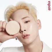 ProtoClinical k-beauty espoir Pro Tailor Be Natural Cushion with Refill SPF50 PA++++ product graphic on a light background.
