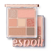 ProtoClinical k-beauty espoir Real Eye Palette square eyeshadow palette graphic on a light background