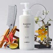 ProtoClinical k-beauty LABO-H Scalp Strengthening Shampoo Hair Loss Care Blanche&Woody 400ml single shampoo bottle with Blanche&Woody label on a clean white background