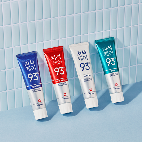 ProtoClinical k-beauty MEDIAN Tartar Toothpaste Original 120g*3 single toothpaste multipack in a square packshot on a light background