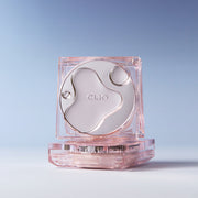 ProtoClinical k-beauty CLIO Kill Cover High Glow Cushion Set (+Refill) cushion packaging in mauve and blue tones on a cool light background