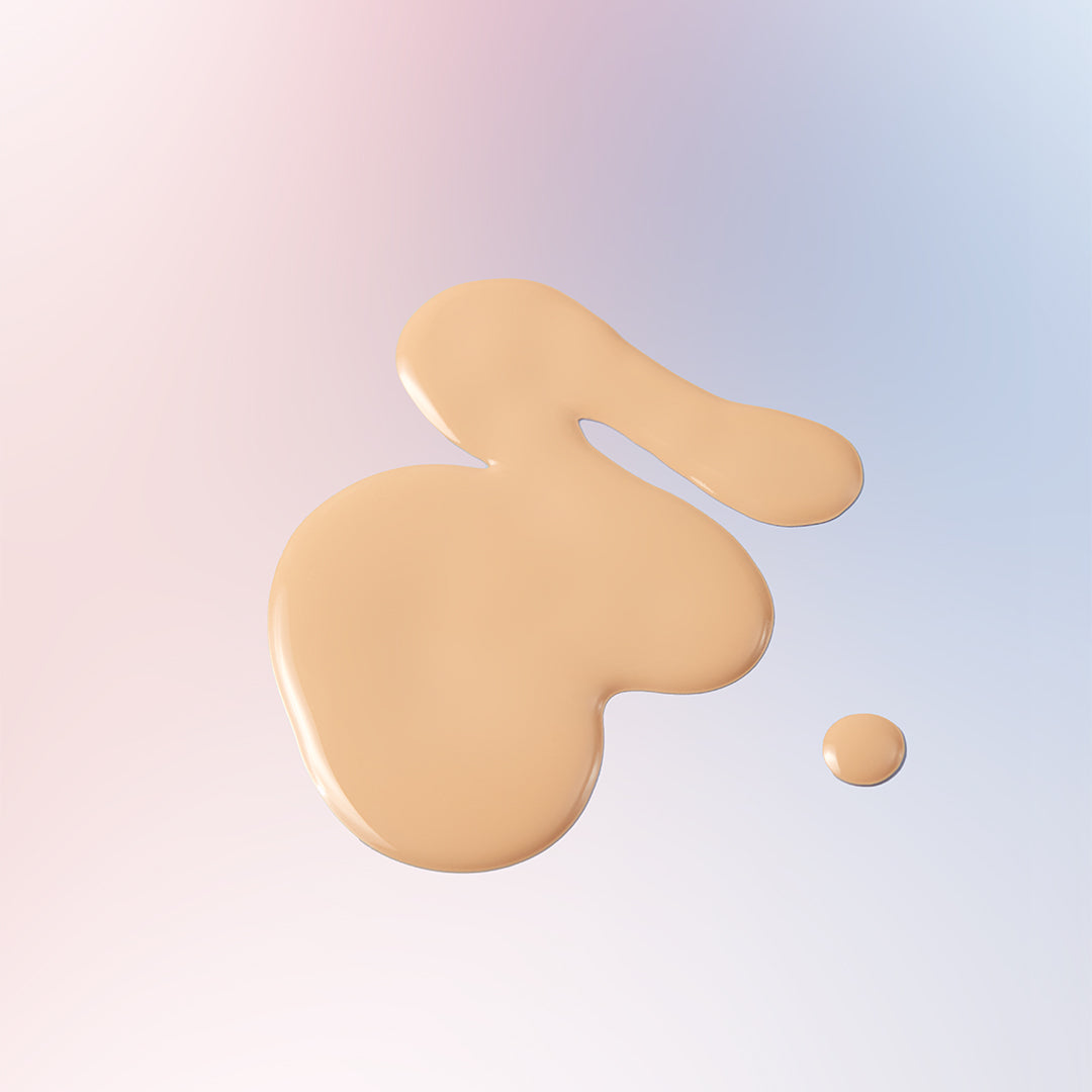 ProtoClinical k-beauty CLIO KILL COVER HIGH GLOW FOUNDATION 38g single upright foundation bottle centered on a white background with soft blue side accents