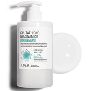 ProtoClinical k-beauty APLB Glutathione Niacinamide Body Wash 300ml translucent pump bottle with a white front label shown in a square packshot on a clean white background