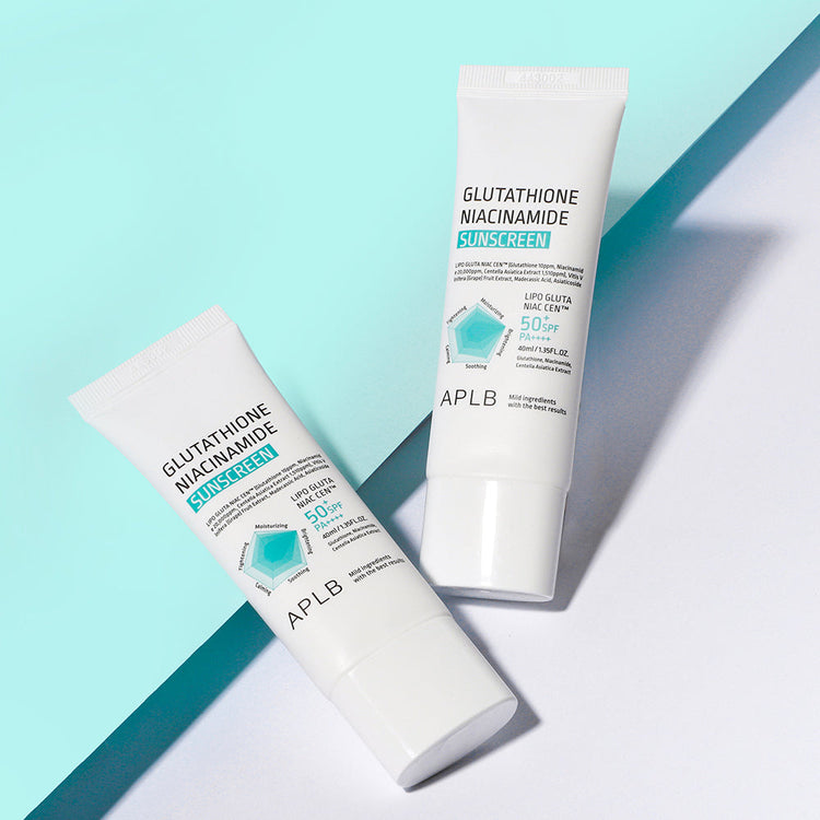 ProtoClinical k-beauty APLB Glutathione Niacinamide Sunscreen 40ml shown in a clean studio packshot with single product packaging on a white background