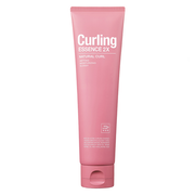 ProtoClinical k-beauty [mise en scene] Curling Essence 2X Natural Curl 150ml single rose pink slim package centered upright on a pale background with mint side accents