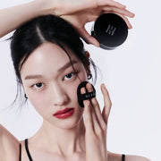 ProtoClinical k-beauty HERA Black Cushion Foundation SPF34/PA++ 15gx2 [Cushion+refill] shade 21N1 VANILLA beauty campaign visual on a light background.