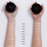 ProtoClinical k-beauty HERA Black Cushion Foundation SPF34/PA++ 15gx2 [Cushion+refill] shade 21N1 VANILLA cushion compact and refill packaging on a light background.