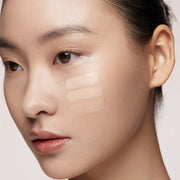 ProtoClinical k-beauty HERA Creamy Cover Concealer 7.5g 13N1 PORCELAIN warm beige concealer swatch with a darker side band on a light background.