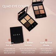 ProtoClinical k-beauty HERA Quad Eye Color 10.5g 01 CLASSY CORAL eye shadow palette detail on a light background.