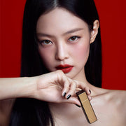 ProtoClinical k-beauty HERA Rouge Classy 3.5g red and black beauty campaign graphic with a pale center highlight and a muted aqua lower accent.