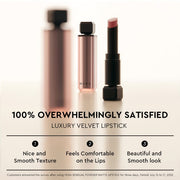 ProtoClinical k-beauty HERA Sensual Powder Matte Lipstick 3g beige and mauve beauty graphic with pale blue side accents on a light background.