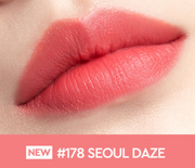 ProtoClinical k-beauty HERA Sensual Powder Matte Lipstick 3g soft rose beauty graphic with darker upper shading and a pale pink lower band on a light background.