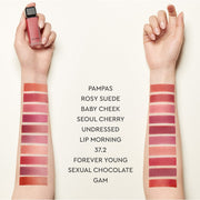 ProtoClinical k-beauty HERA Sensual Powder Matte Liquid 5g three vertical neutral-toned makeup silhouettes on a light background.