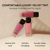 ProtoClinical k-beauty HERA Sensual Powder Matte Liquid 5g beige and brown makeup detail on a light background.