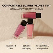 ProtoClinical k-beauty HERA Sensual Powder Matte Liquid 5g beige and brown makeup detail on a light background.