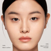 ProtoClinical k-beauty HERA Soft Finish Loose Powder 15g portrait-style beauty visual with a model on a soft neutral background.