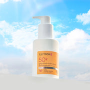 ProtoClinical k-beauty ILLIYOON Mild Easy-wash Sunscreen 150ml product packaging on a pale blue and white background.