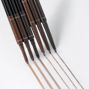 ProtoClinical k-beauty JUNGSAEMMOOL Artist Brow Shader Slim 0.05g dark charcoal diagonal brow product graphic on a pale beige background.