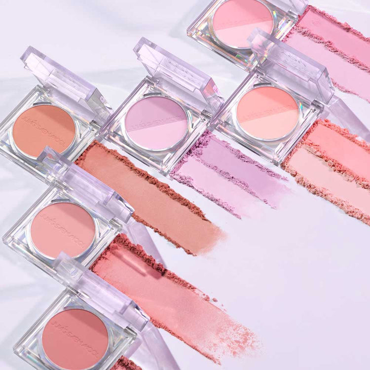 ProtoClinical k-beauty JUNGSAEMMOOL Colorpiece Blush 4.3g soft pink and mauve blush graphic on a pale background.