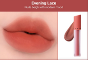 ProtoClinical k-beauty JUNGSAEMMOOL LIP-PRESSION See-Through Tint 4g warm rose beauty graphic with a pale blush highlight and soft cool side shading on a light background.