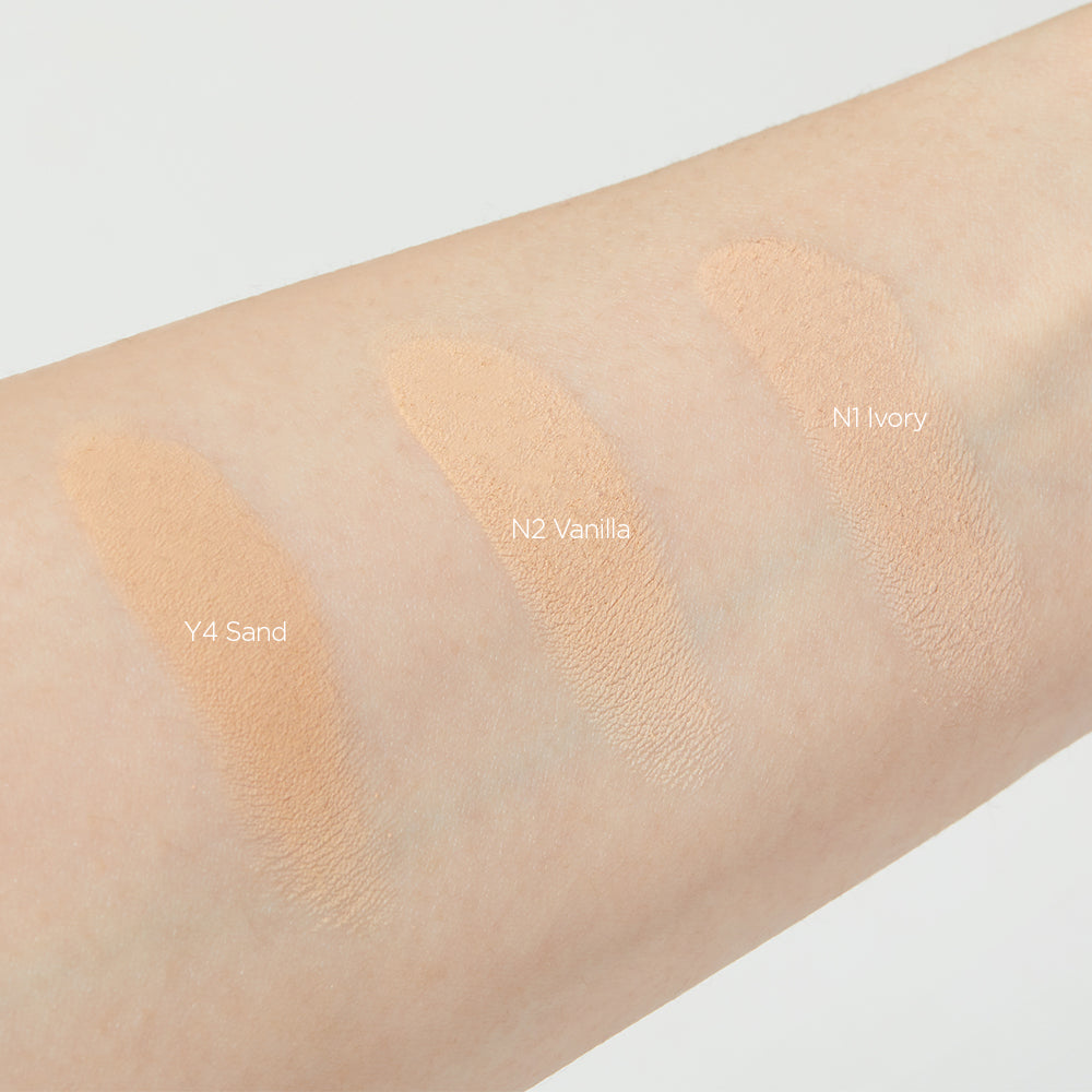ProtoClinical k-beauty JUNGSAEMMOOL Masterclass Powder Foundation 9.5g shade chart graphic on a clean background.