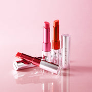 ProtoClinical k-beauty JUNGSAEMMOOL New Classic Glaze Lipstick rose pink beauty graphic with a deeper pink center on a light background.