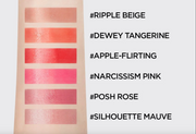 ProtoClinical k-beauty JUNGSAEMMOOL New Classic Glaze Lipstick coral beauty graphic with a pale aqua side band on a light background.