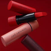 ProtoClinical k-beauty JUNGSAEMMOOL New Classic Matte Lipstick beauty graphic on a light background.
