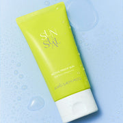 ProtoClinical k-beauty JUNGSAEMMOOL Sunsual Active Proof Sun 70ml SPF 50+ / PA++++ sunscreen product visual with yellow and blue tones on a light background.