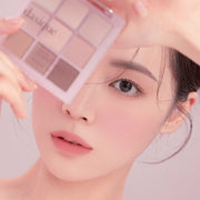ProtoClinical k-beauty dasique Eyeshadow Palette - 13 Cool Blending shown in rosy mauve and taupe tones on a white background.