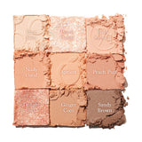 ProtoClinical k-beauty dasique Eyeshadow Palette - 14 Peach Squeeze shown in bright peach and coral tones on a white background.