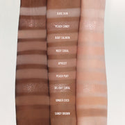 ProtoClinical k-beauty dasique Eyeshadow Palette - 14 Peach Squeeze shown in warm peach tones on a white background.