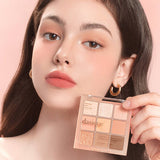 ProtoClinical k-beauty dasique Eyeshadow Palette - 14 Peach Squeeze shown in peach and apricot tones on a white background.