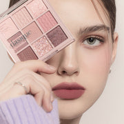 ProtoClinical k-beauty dasique Eyeshadow Palette - 16 Violet Knit shown in muted violet and mauve tones on a white background.