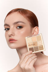 ProtoClinical k-beauty dasique Eyeshadow Palette - 17 Butter Cream shown in soft beige tones on a light background.
