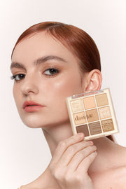 ProtoClinical k-beauty dasique Eyeshadow Palette - 17 Butter Cream shown in soft beige tones on a light background.