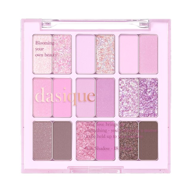 ProtoClinical k-beauty dasique Eyeshadow Palette - 18 Berry Smoothie shown open in berry-toned shades on a light background.