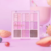 ProtoClinical k-beauty dasique Eyeshadow Palette - 18 Berry Smoothie shown as an eyeshadow palette on a light background.