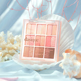ProtoClinical k-beauty coral and blue cosmetic palette silhouette on a light background.