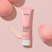 Anua ANUA Peach Niacin UV Tone Up Protection 50ml by ProtoClinical shown in a clean sunscreen product shot with peach-toned packaging on a light background for a k-beauty routine.