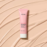 Anua ANUA Peach Niacin UV Tone Up Protection 50ml by ProtoClinical shown in a detailed sunscreen product visual with front-facing packaging on a clean background for a k-beauty routine.
