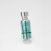 ProtoClinical k-beauty muted teal beauty product silhouette with soft pink side tones on a light background.