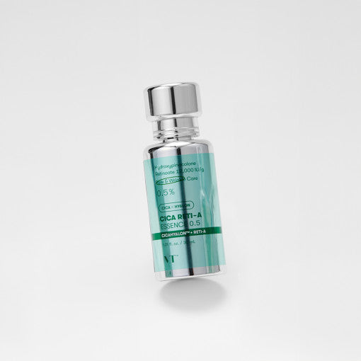 ProtoClinical k-beauty muted teal beauty product silhouette with soft pink side tones on a light background.