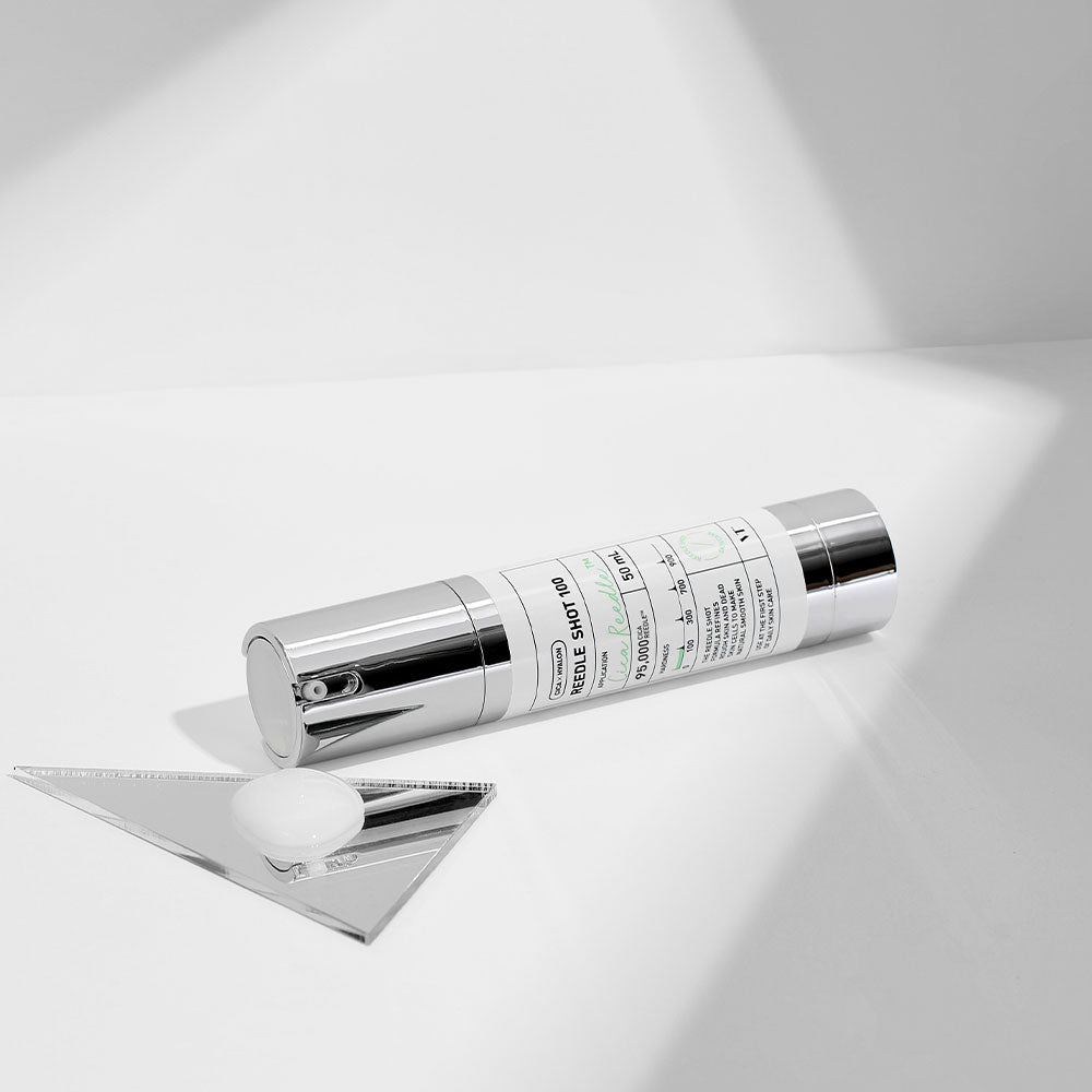 ProtoClinical k-beauty beauty product with soft blue and warm neutral tones on a light background.
